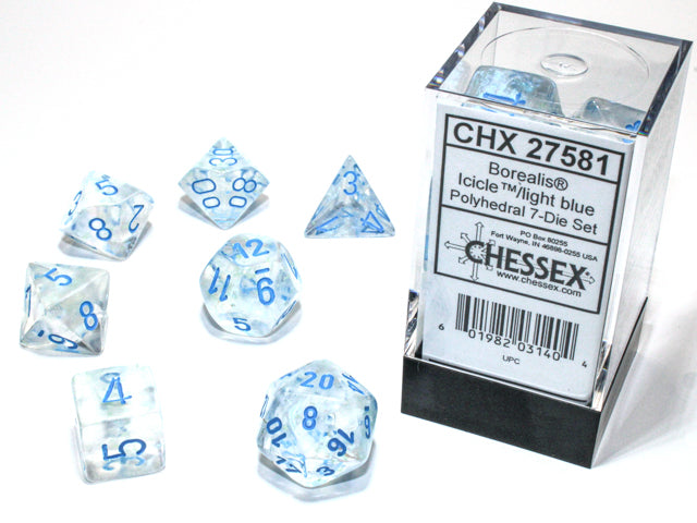 Chessex: Borealis Polyhedral Icicle / Light Blue