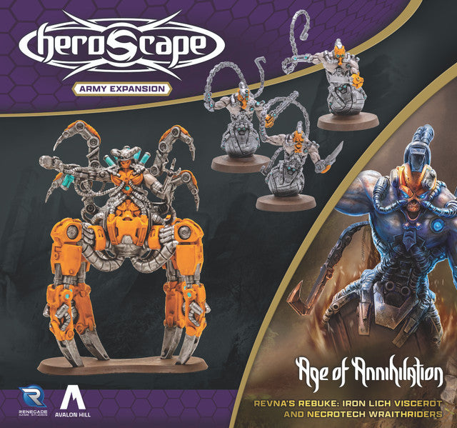 Heroscape: Revna's Rebuke Iron Lich Viscerot and Necrotech Wraithriders