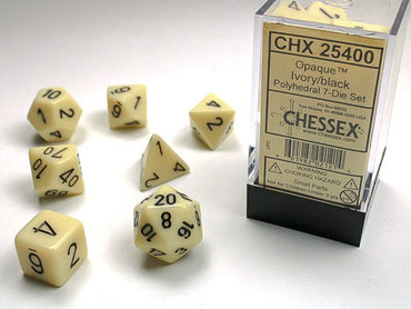 Chessex: Opaque Polyhedral Ivory/Black