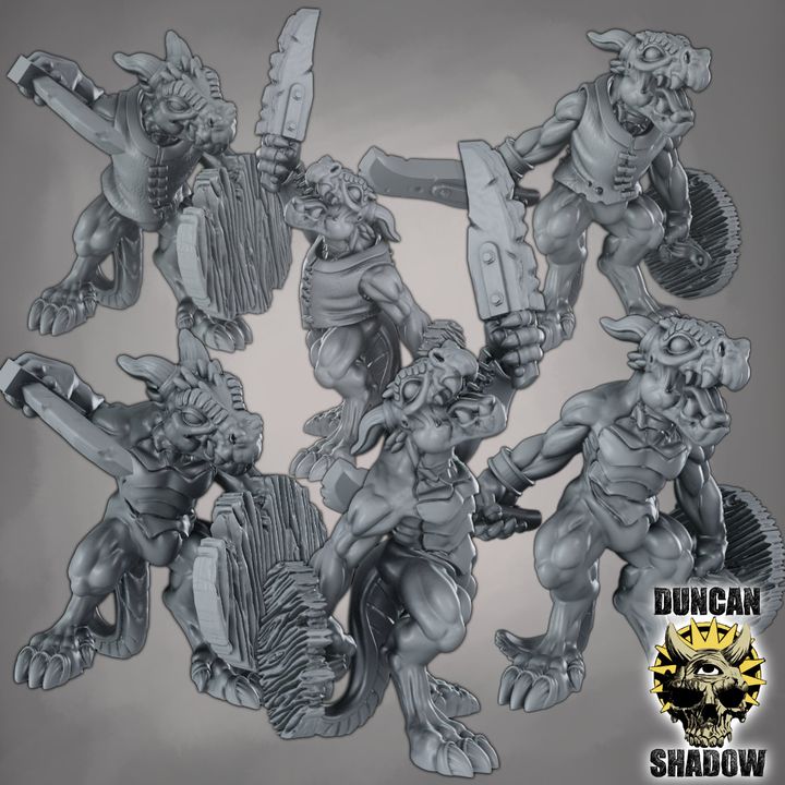 Duncan Shadow - Kobolds with Swords and Shields 6-pack