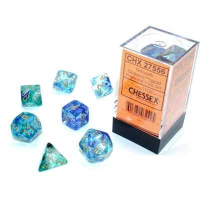 Chessex: Nebula Polyhedral Oceanic/Gold