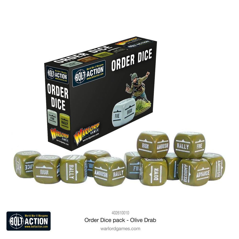 Bolt Action: Order Dice - Olive Drab