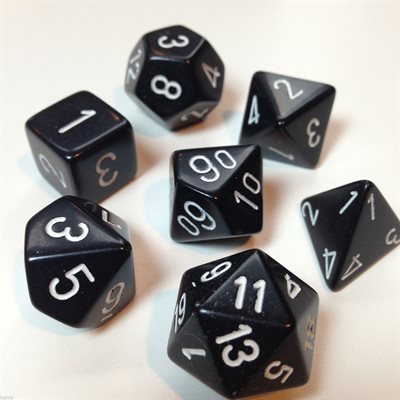 Chessex: Opaque Polyhedral Black/White