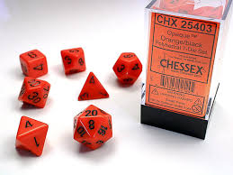 Chessex: Opaque Polyhedral Orange/Black