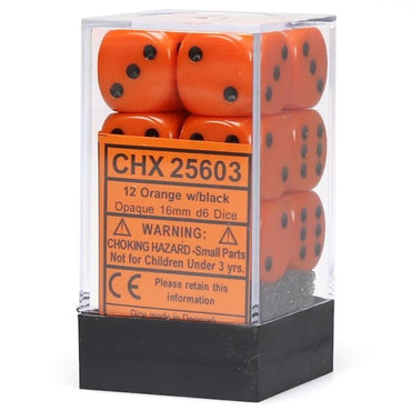 Chessex: Opaque Orange/Black 12d6