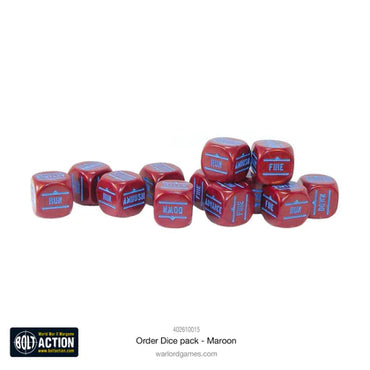 Bolt Action: Order Dice - Maroon