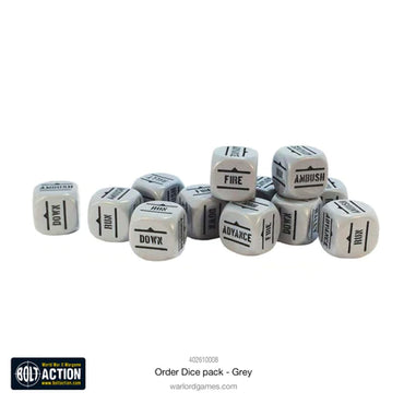 Bolt Action: Order Dice - Grey