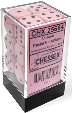 Chessex: Opaque Pastel Pink/Black