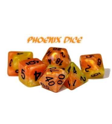 Halfsies Dice: Phoenix Fiery Orange