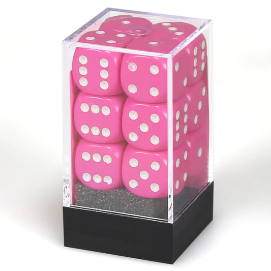 Chessex: Opaque Pink/White 12d6