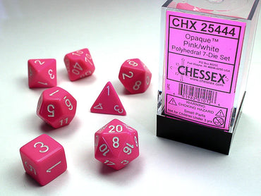 Chessex: Opaque Polyhedral Pink/White