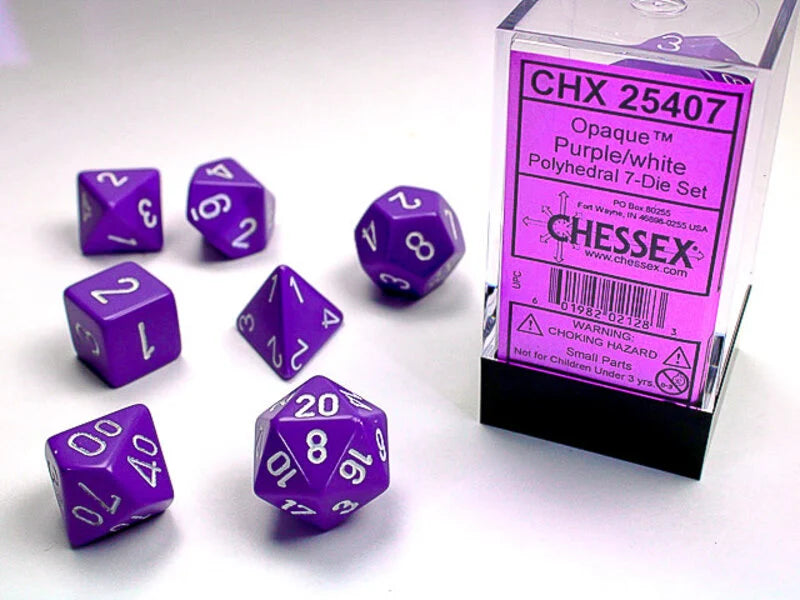 Chessex: Opaque Polyhedral Purple/White