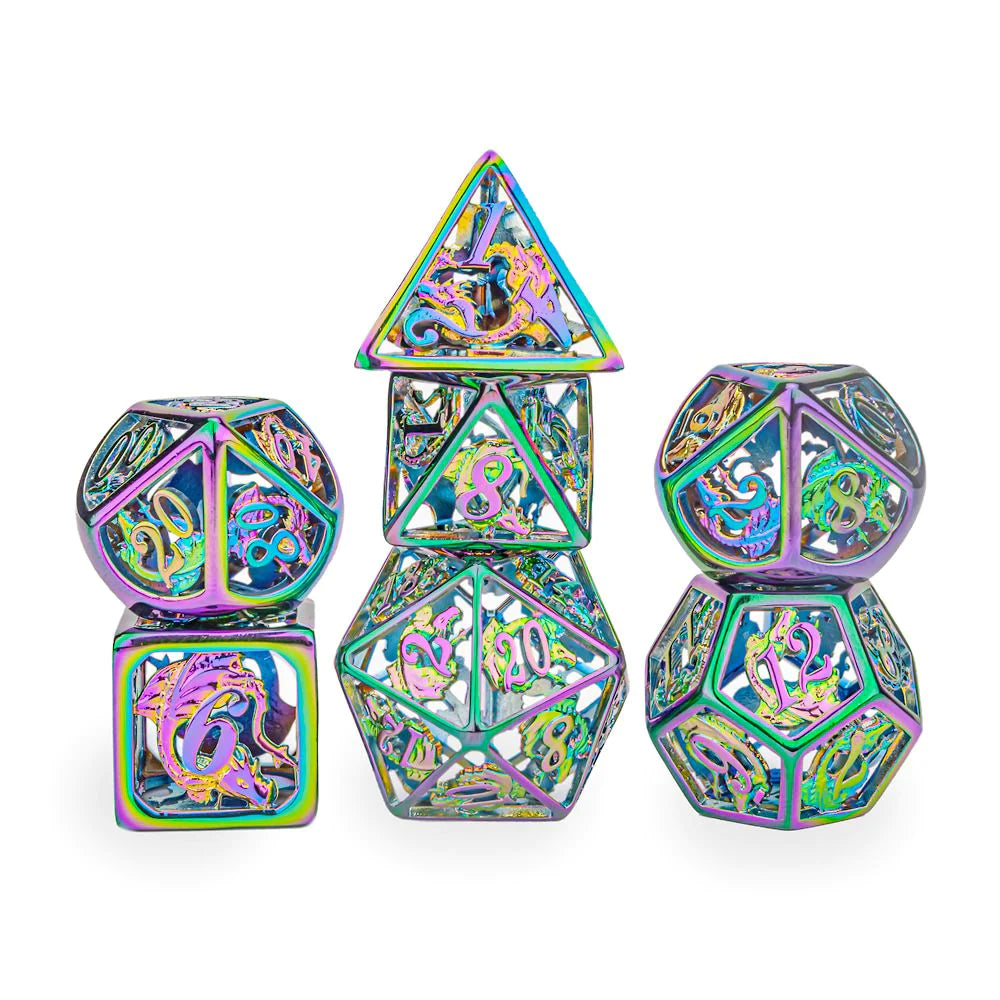 Rainbow Hollow 7pc Metal Dice