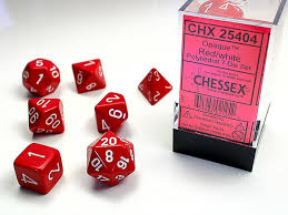 Chessex: Opaque Polyhedral Red/White