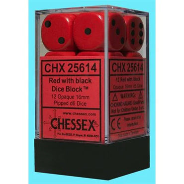 Chessex: Opaque Red/Black 12d6
