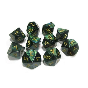 Chessex: Scarab Polyhedral Jade/Gold