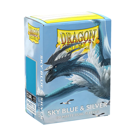 DRAGON SHIELD SLEEVES DUAL MATTE SKY BLUE AND SILVER 100