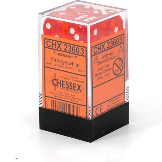 Chessex: Translucent 12d6 Orange/White