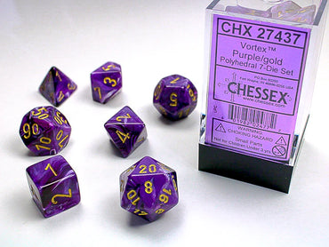 Chessex: Vortex Polyhedral Purple/Gold