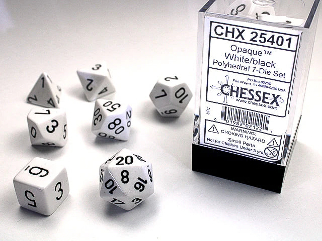 Chessex: Opaque Polyhedral White/Black