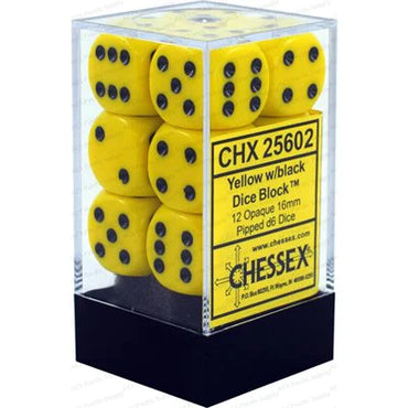 Chessex: Opaque Yellow/Black 12d6