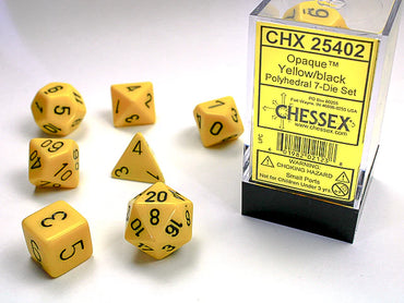 Chessex: Opaque Polyhedral Yellow/Black