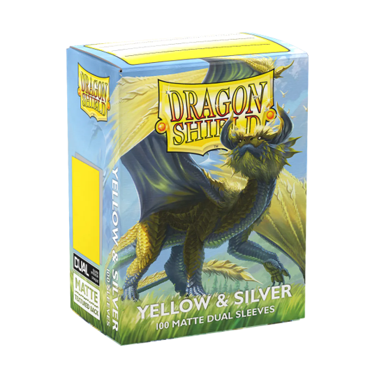 DRAGON SHIELD SLEEVES DUAL MATTE Yellow and Silver | 100