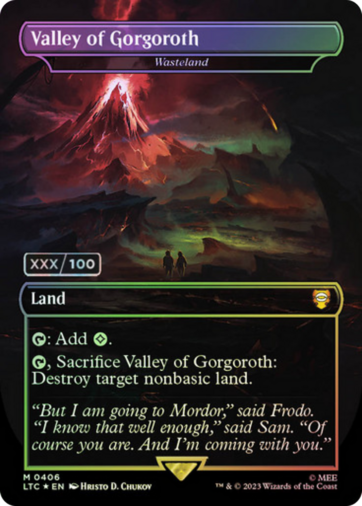 Valley of Gorgoroth - Wasteland (Borderless) (Serialized) [The Lord of the Rings: Tales of Middle-Earth Commander]