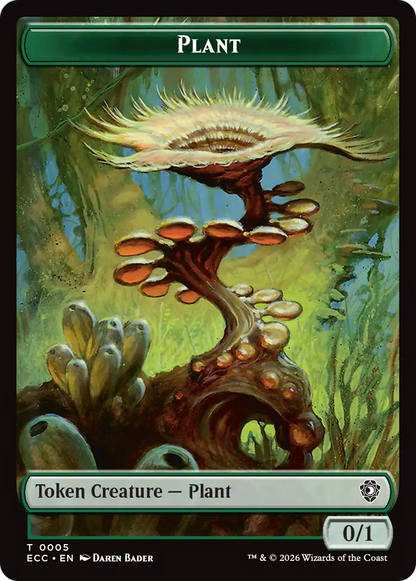 Elf Warrior (0004) // Plant (0005) Double-Sided Token [Lorwyn Eclipsed Tokens]