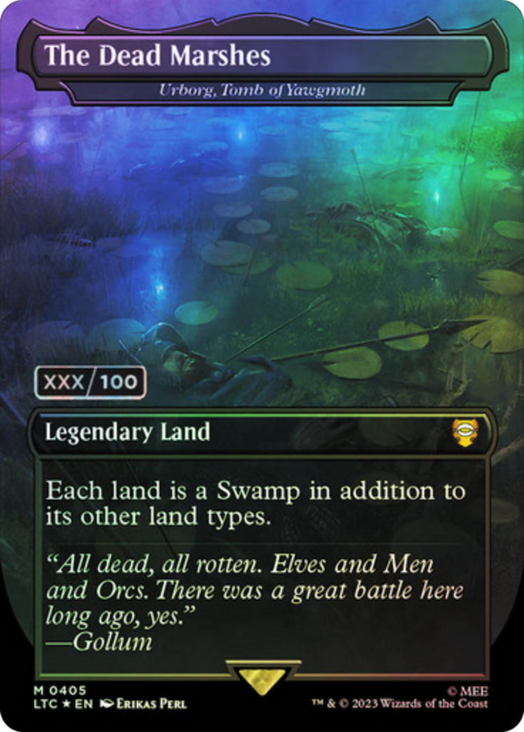 The Dead Marshes - Urborg, Tomb of Yawgmoth (Borderless) (Serialized) [The Lord of the Rings: Tales of Middle-Earth Commander]