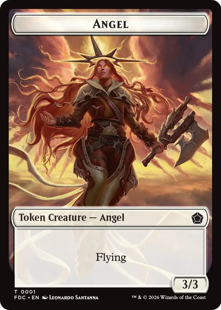 Angel (0001) // Angel (0002) Double-Sided Token [Foundations Commander Tokens]