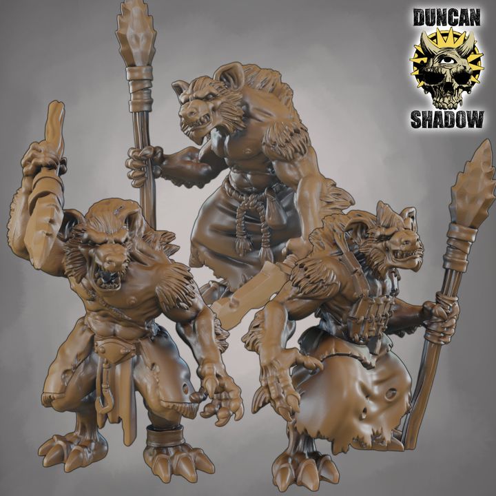 Duncan Shadow - Gnolls with Spears 3-pack
