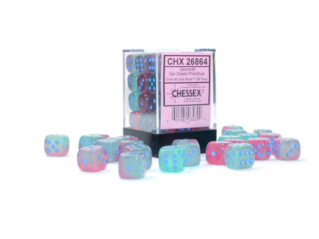 Chessex: Gel Green-Pink/blue