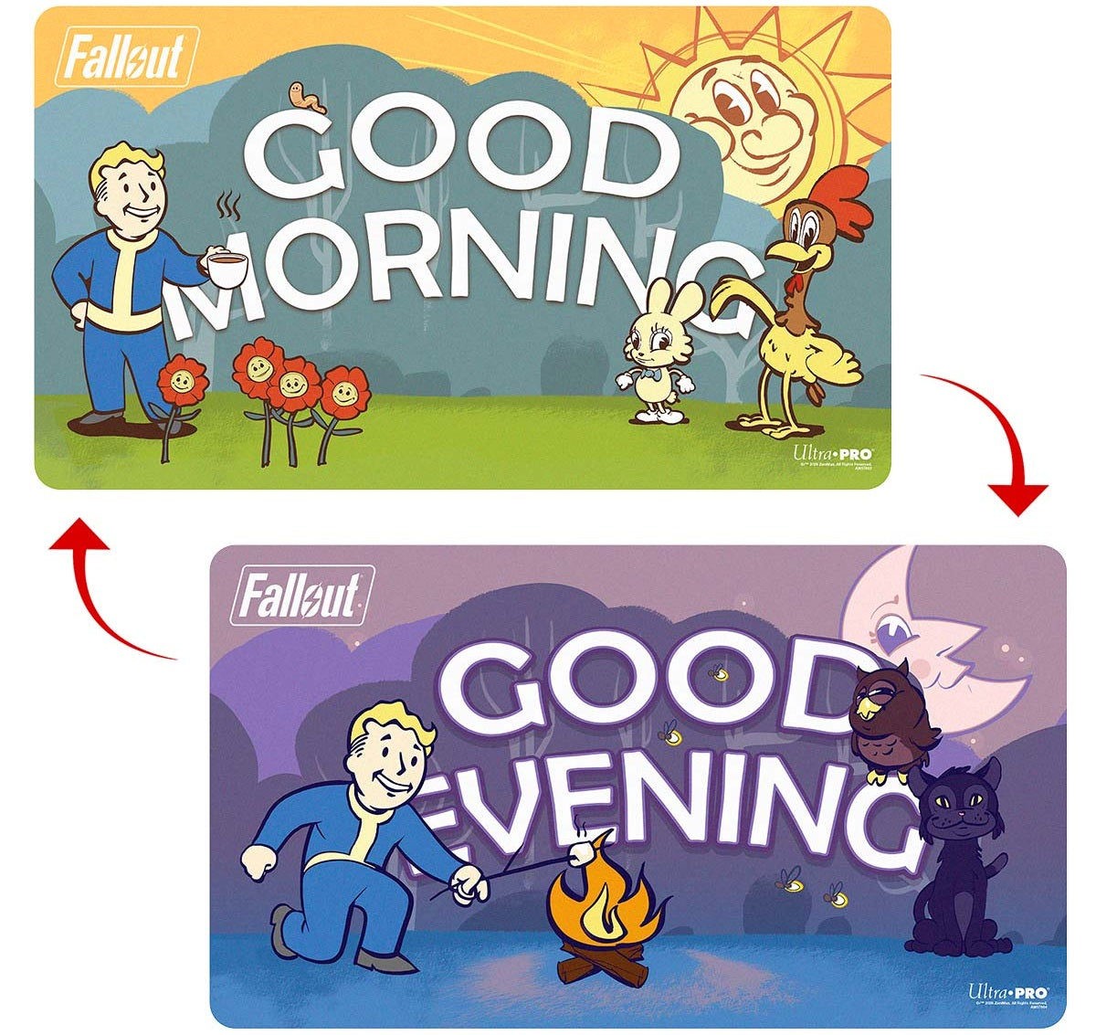 UP PLAYMAT FALLOUT VAULT BOY GOOD MORNING/GOOD EVENING DOUBLE SIDED (12)