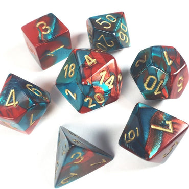 Chessex: Gemini Polyhedral Red-Teal/Gold