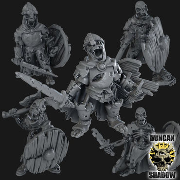 Duncan Shadow - Skeletons armoured with hand weapon and shield 5-pack
