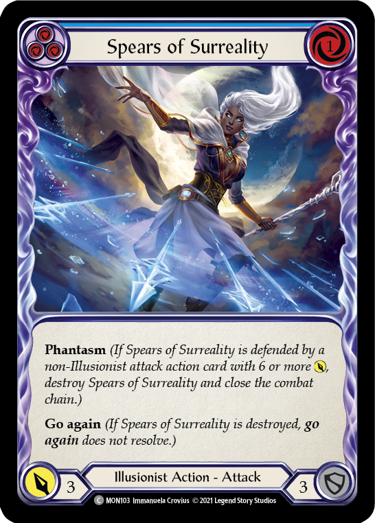 Spears of Surreality (Blue) [MON103-RF] (Monarch)  1st Edition Rainbow Foil