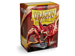 dragon shield matte sleeves ruby 100 count