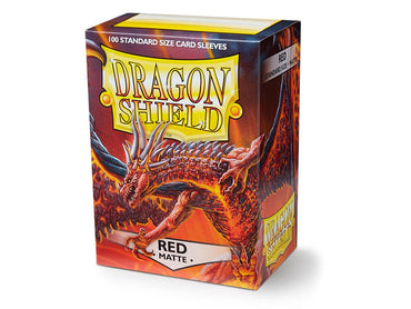 dragon shield matte sleeves red moltanis 100 count