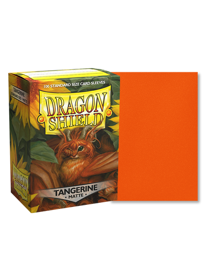 dragon shield matte sleeves tangerine 100 count