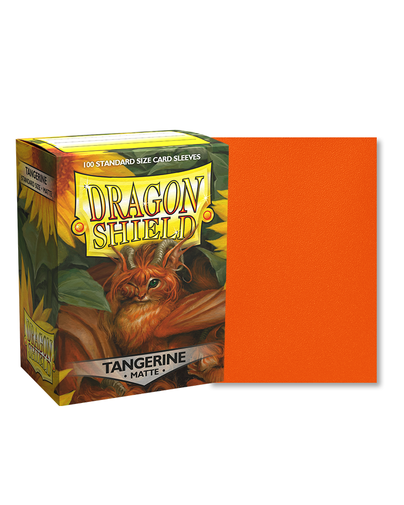 dragon shield matte sleeves tangerine 100 count