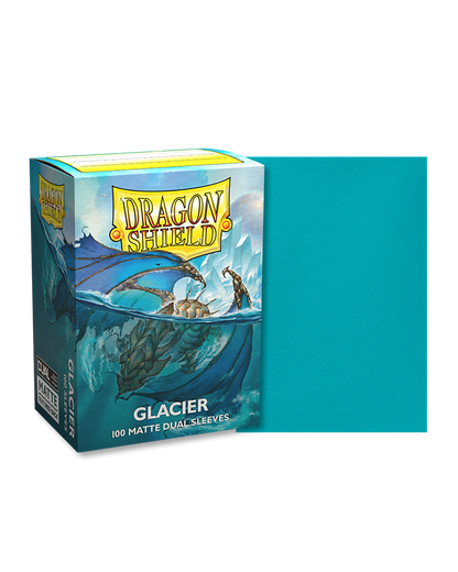 dragon shield matte dual sleeves glacier 100 count