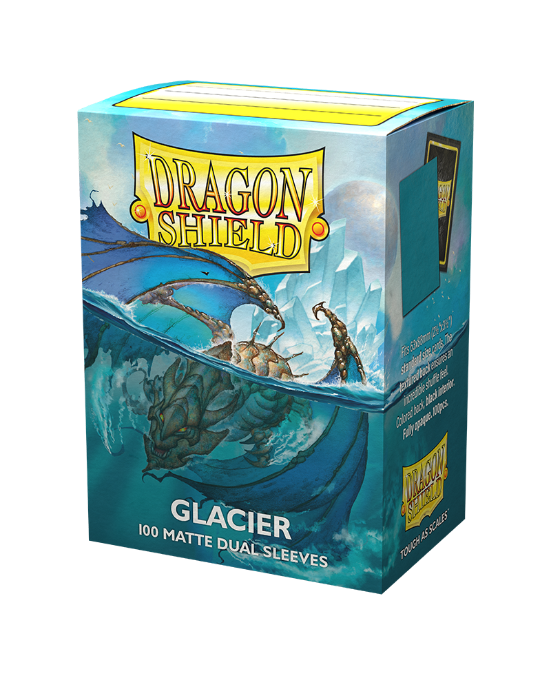 dragon shield matte dual sleeves glacier 100 count