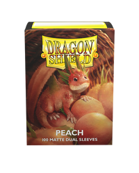 dragon shield matte dual sleeves peach 100 count