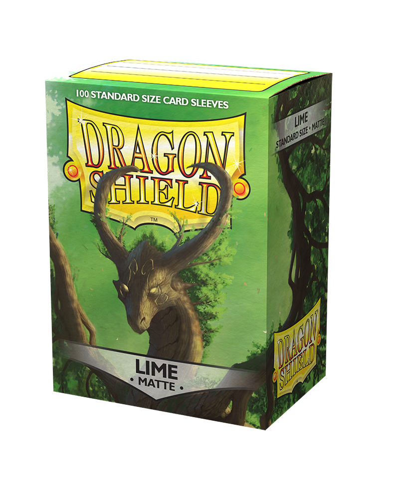 dragon shield matte sleeve lime 100 count