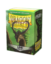 dragon shield matte sleeve lime 100 count